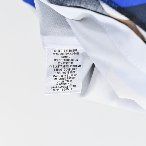 MILLY‎ Mini Sheath Dress Size 10 Blue Geometric Print Cotton Boat Neck Retro USA - Picture 8 of 12